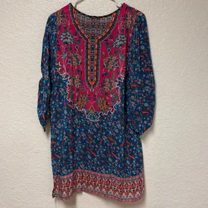 TOLANI 100% Silk Multicolor Floral Dress Size Large thumbnail 5