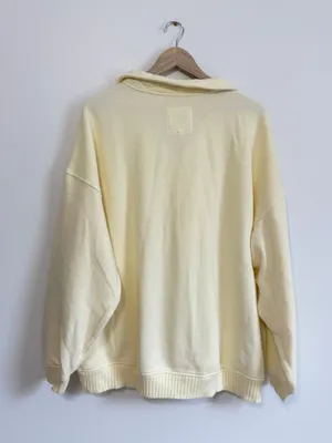 NWT Aerie Oh Snap! Sweatshirt Cozy Yellow Size Large NEW Oversized Sweater thumbnail 5