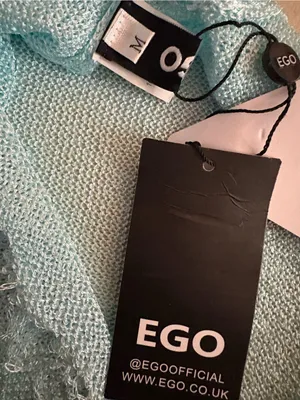 EGO Silver-Blue Sheer Knit Mini Dress thumbnail 2