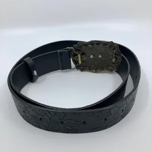 Women's Black Embossed Western Horse Buckle Belt, 28.5–39.5 Inches, X7G9A1018 thumbnail 6