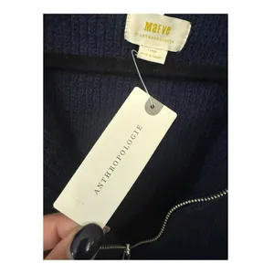Maeve by Anthropologie Size Large Navy Blue Quarter-Zip Sweater Tee NWT thumbnail 12