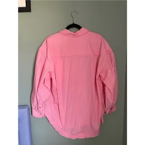 Free People We the Free Cotton Happy Hour Button Down Poplin Shirt Size S Pink thumbnail 6