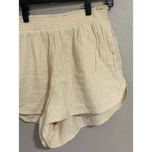 Aerie Neutral Gauzy High Waisted Textured 100% Cotton Shorts Women’s Size Medium thumbnail 5
