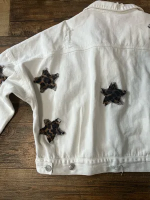 POL White Jean Jacket with Star Accents NWT thumbnail 7