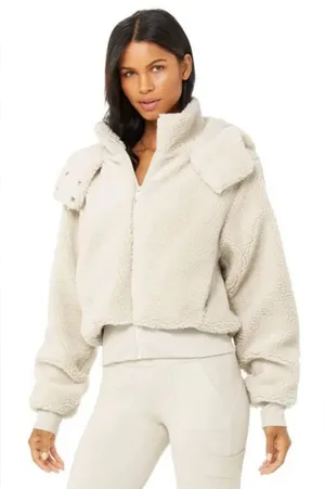 Alo Yoga Foxy Sherpa Jacket - Bone XS thumbnail 1