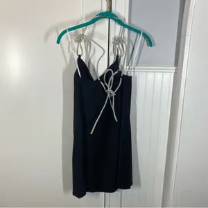 NWT C/MEO Elevate Dress LBD Mini Shift Sparkle‎ Cowl Neck Tie Neck Size small 4 thumbnail 7