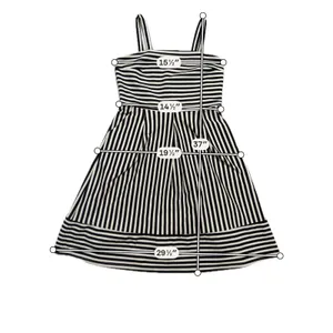 Brixon Ivy Striped Dress Womens Medium Black White Excellent Pockets Pleated thumbnail 4