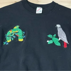 Vintage 90’s Jerzees Black Embroidered Bird Crewneck Sweatshirt Women’s Medium thumbnail 3
