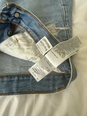 501 Original Women’s Blue High-Rise Denim Levi’s Distressed Shorts 26 thumbnail 3