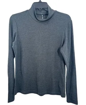 Kuhl Women's Gray Ribbed Long‎ Sleeve Mockneck Top Knit Shirt Hiking Outdoors thumbnail 1