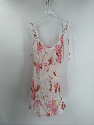 ZARA Safia Satin Floral Mini Dress Pink X-Small NWT thumbnail 4