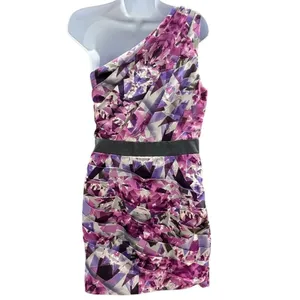 Lipsy One Shoulder Pleated Pink Purple Dress Side Zip 12 Hoco Date‎ Party Formal thumbnail 3