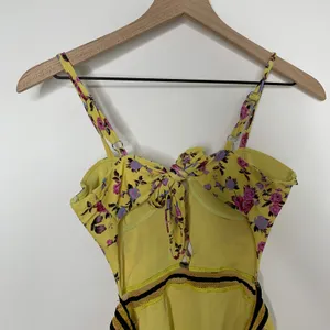For Love & Lemons Paulina Laced One Piece Swimsuit Womens Yellow XS thumbnail 7