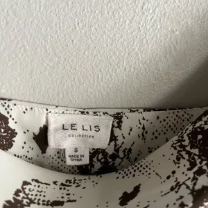 Le Lis Snake Print Satin Cowl Neck Cami Brown White Neutral Top S thumbnail 3