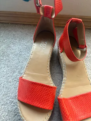 Franco Sarto Red Snake Embossed Espadrille Platform Sandals 8.5 thumbnail 8