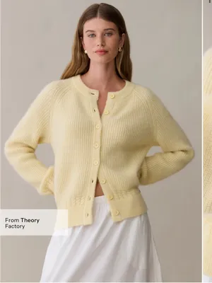 NWT Few Moda Shoshana Cardigan size Large Butter Yellow sweater Kourt button up thumbnail 1