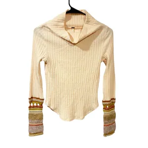 Free‎ People Mixed Up Sweater Cuff Thermal Top Peach Size XS thumbnail 2