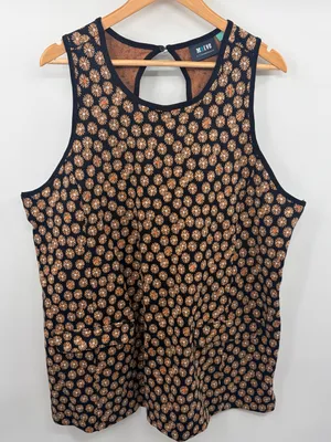 Anthropologie Maeve jacquard floral daisy sleeveless tunic top women’s 2X chic thumbnail 1