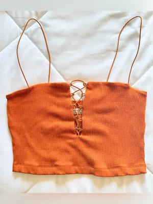 Intimately by Free People Lola Lace Up Crop Top – Copper – S thumbnail 2