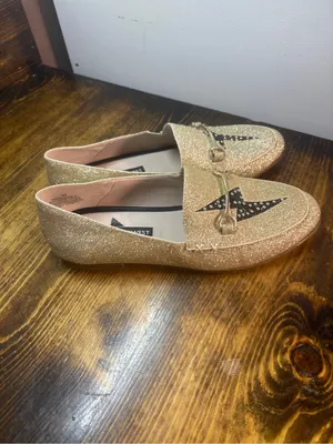 Nine West Wildgirls Gold Glitter Lighting Bolt‎ Loafers Size 6 thumbnail 4