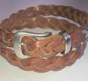 Braided Brown Leather Size Medium Merona Belt thumbnail 1