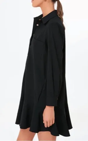 Tuckernuck Pomander Place Black Crepe Callahan Shirt Dress Women’s Size Large thumbnail 6