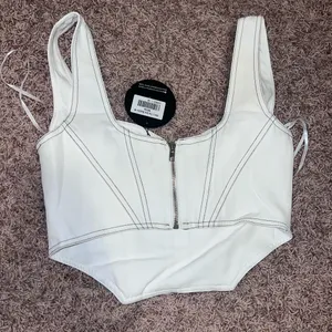 White Fox Boutique White Bustier with Zipper thumbnail 3