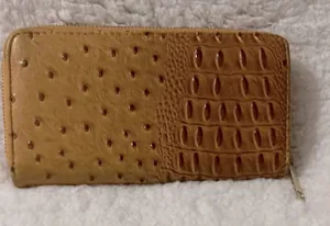 Ostrich‎ Faux leather Brown Textured Wallet thumbnail 1