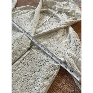 Free People Women’s Crochet Knit Hoodie Cardigan XS Asymmetrical Zip Roll Tab thumbnail 4
