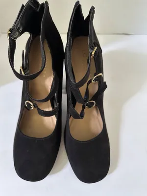 Lauren Conrad Women’s 8.5 Black Block Heel Shoes Academia Romantic Y2K 90s Fall thumbnail 8
