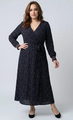 Bobeau Womens Long Sleeve Maxi Dress Size 2X Wedding Guest Party Cocktail Modest thumbnail 1
