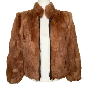 Vintage Genuine Rabbit Fur Coat Jacket Small Made In Korea Variegated RN66109 thumbnail 4