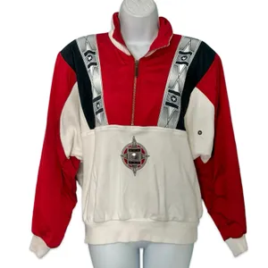 Vintage 80s 90s Head Red White Black Ski Windbreaker Women's Sweatshirt size S thumbnail 1