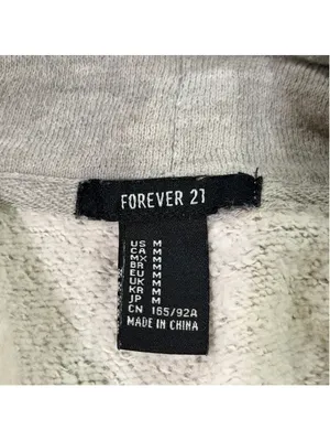 Forever 21 Cropped Funnel Neck Drawstring Sweatshirt Gray Size M b4 thumbnail 4