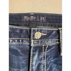 Miss Me Curvy Skinny Distressed Jeans Medium Wash Raw Hem M584B Size 33 thumbnail 3