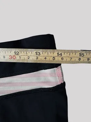 Lululemon Classic Black Leggings Sporty White & Pink Waistband Athleisure Yoga thumbnail 4