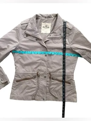 Hollister Womens Large Tan Utility Jacket Y2K thumbnail 3