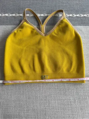 Set Active Ribbed V Bra Tank Top Yellow Size Small thumbnail 7