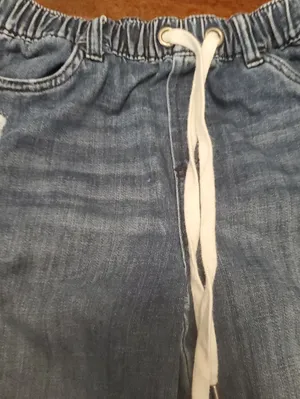 aerie Light Blue Boyfriend Jeans with Knee Distress Xs Fits Very Loose 4-6 thumbnail 4