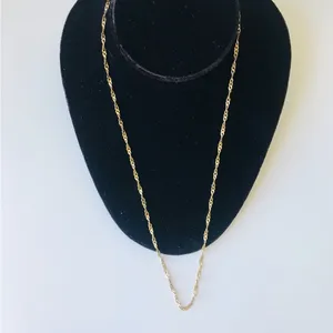 Sterling Silver Gold Tone Twist Chain Necklace, 925 LIRM thumbnail 9