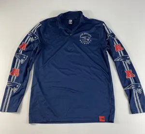 New England Patriots 1/4 Zip Shirt Mens Medium Blue Dri-Fit NFL Team Apparel thumbnail 1