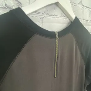 Madewell T-Shirt Mini Dress Short Sleeve Colorblock Gray‎ Black Women XS thumbnail 6