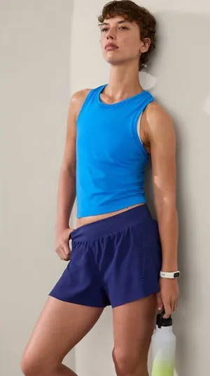 Athleta M Fast Route Lasercut Run Short Medium Deep Marine Purple thumbnail 1