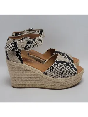 Nine West Adell Snakeskin Espadrille Wedge Heel Ankle Strap Sandals Size 7.5 thumbnail 2