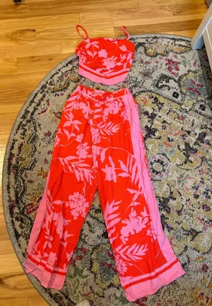 Cute boho matching set Red thumbnail 1