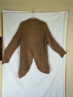 Alya Cozy soft Open-Front Cardigan in Brown/pink thumbnail 2