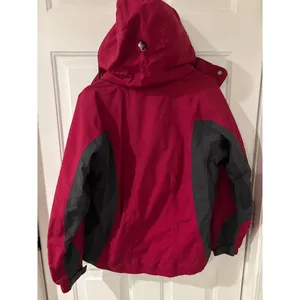 LL Bean Women's Pink‎ Black Coat Medium Hooded Windbreaker Raincoat thumbnail 7