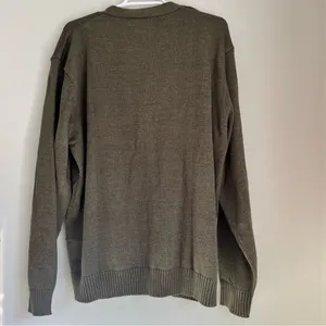 Oscar de la Renta Olive Green 90s Grandpa Button Front Cardigan Size XXL thumbnail 6