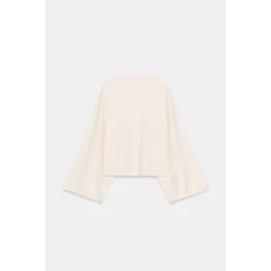 NWT Zara Cape Sleeve Cotton Shirt Size Medium Cream Beau Embroidered 4424/151 thumbnail 3