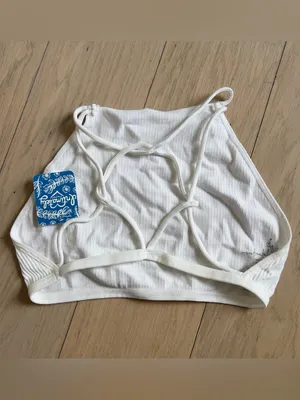 Free People High Neck Bra Bralette in White NWT thumbnail 4